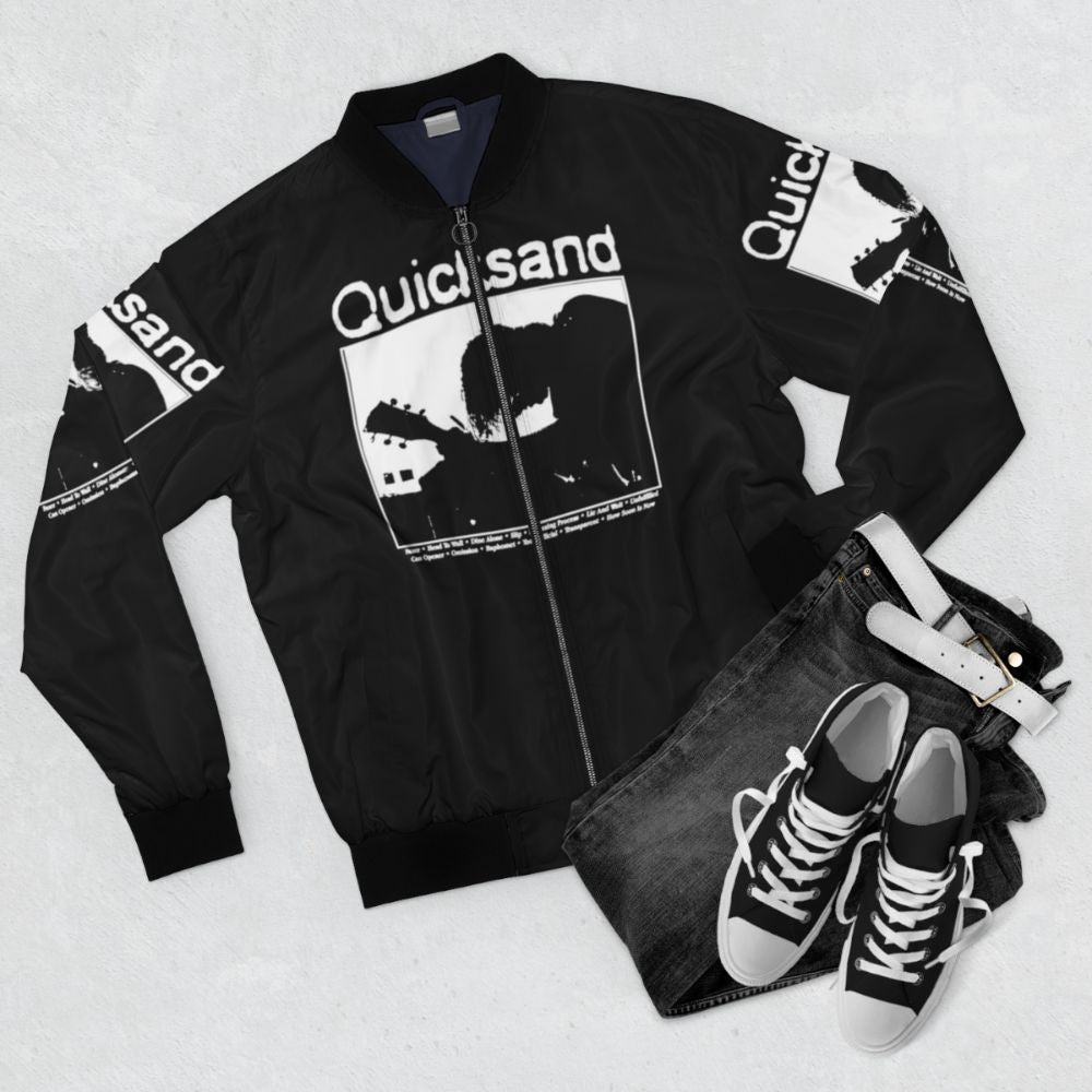 Quicksand Fazer Graphic Music Art Bomber Jacket - Flat lay