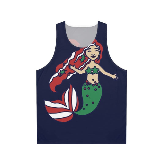 Christmas mermaid unisex tank top