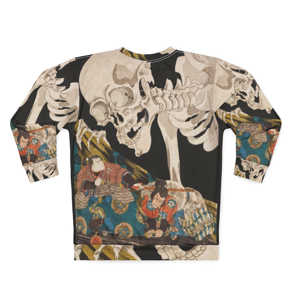 Skeleton Ghost Ukiyo-E Woodblock Print Sweatshirt - Back