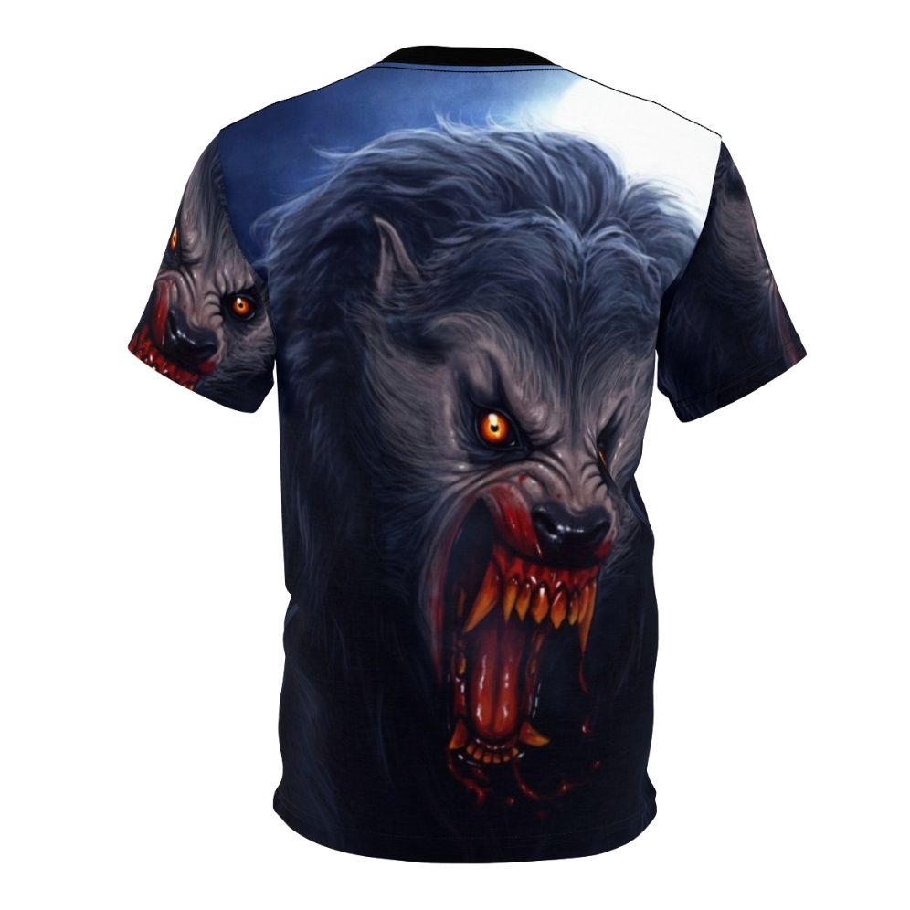 Werewolf t-shirt design with a full moon and classic horror movie vibes - Back