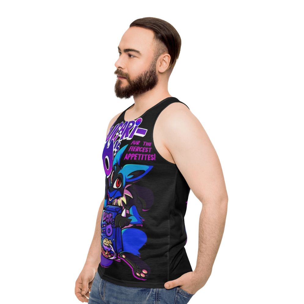 Lucari Unisex Furry Gamer Cartoon Tank Top - men side