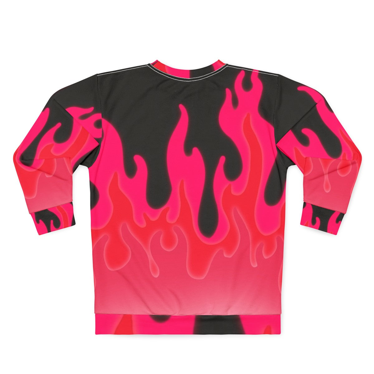 Hot pink reddish flames sweatshirt - Back