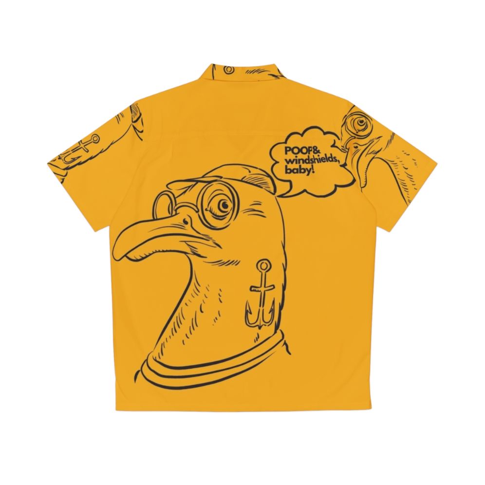 Seagull poop hawaiian shirt with a quirky, humorous design - Back