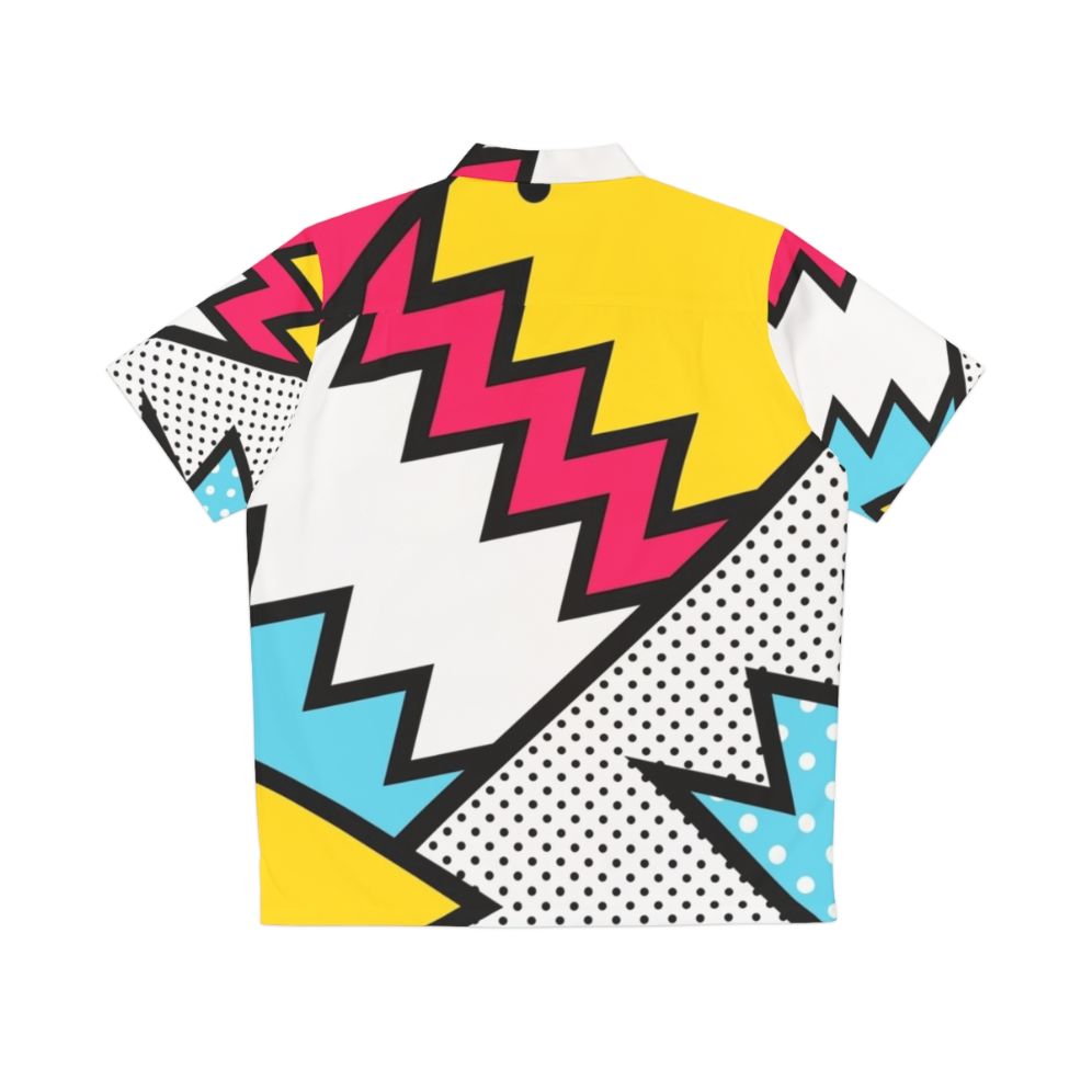 Colorful 80s-inspired zigzag pattern Hawaiian shirt - Back