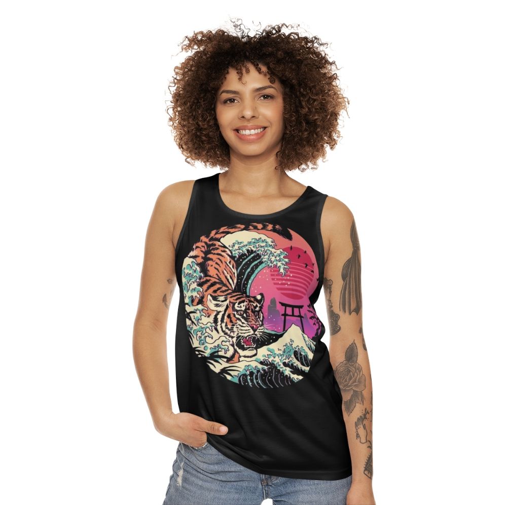 Unisex Retro Rad Tiger Wave Tank Top - women