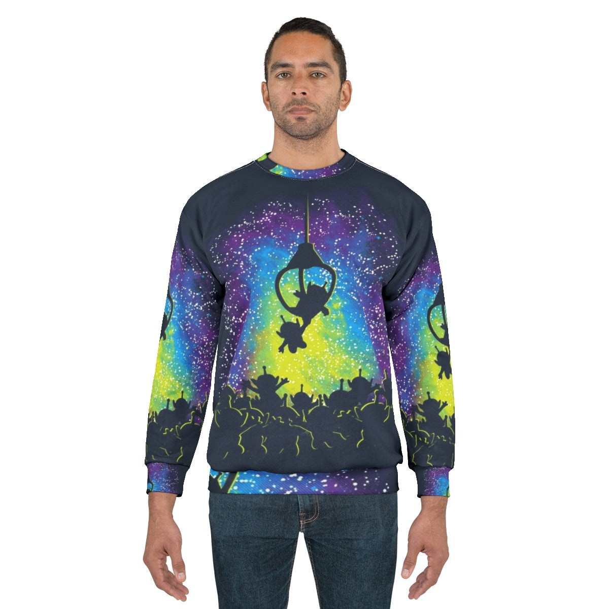 Master Sweatshirt with vibrant space and alien design - men