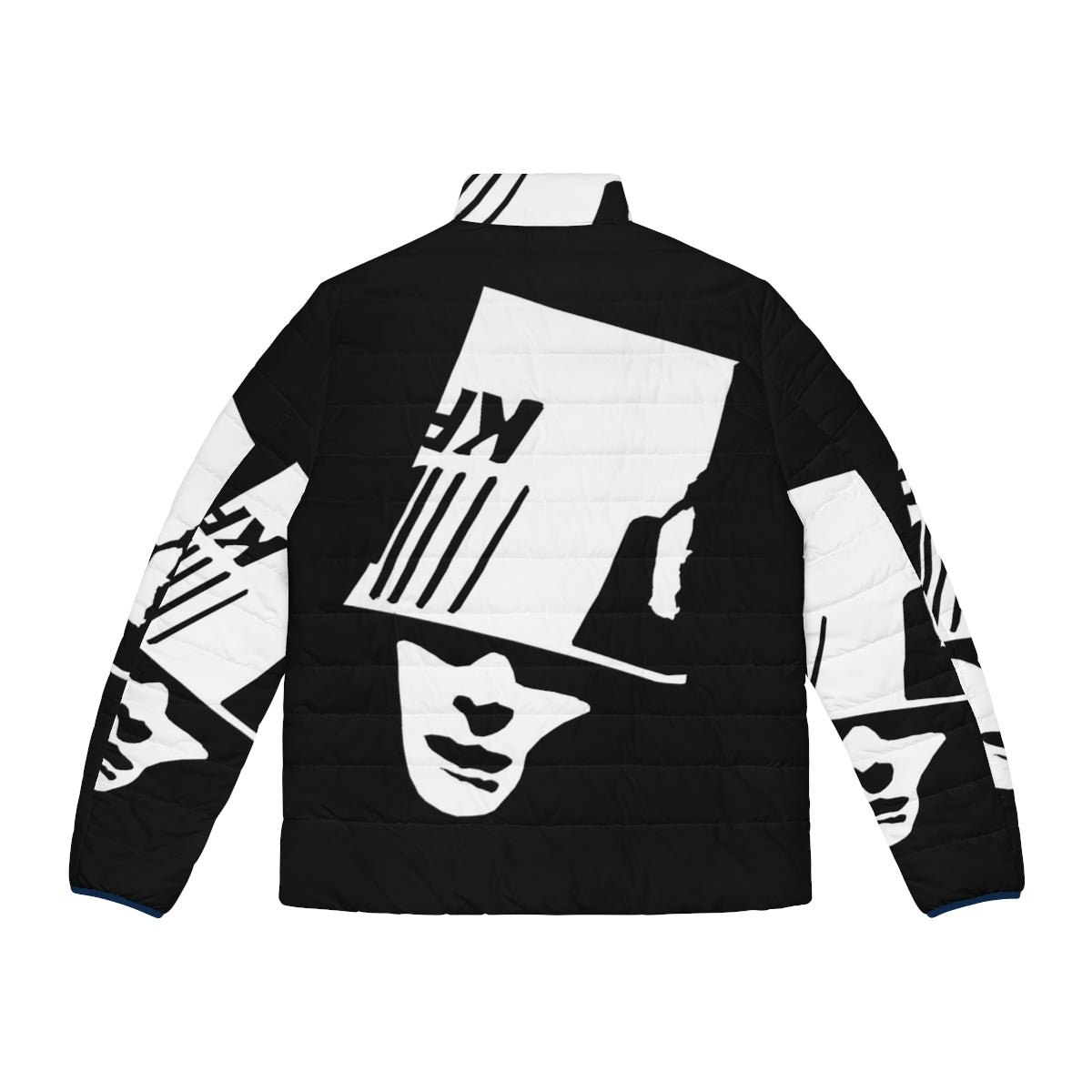 Buckethead puffer jacket with musician and guitar design - Back