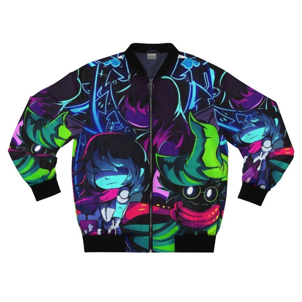 Deltarune Friends Bomber Jacket - Minimalist Design with Kris, Susie, and Ralsei