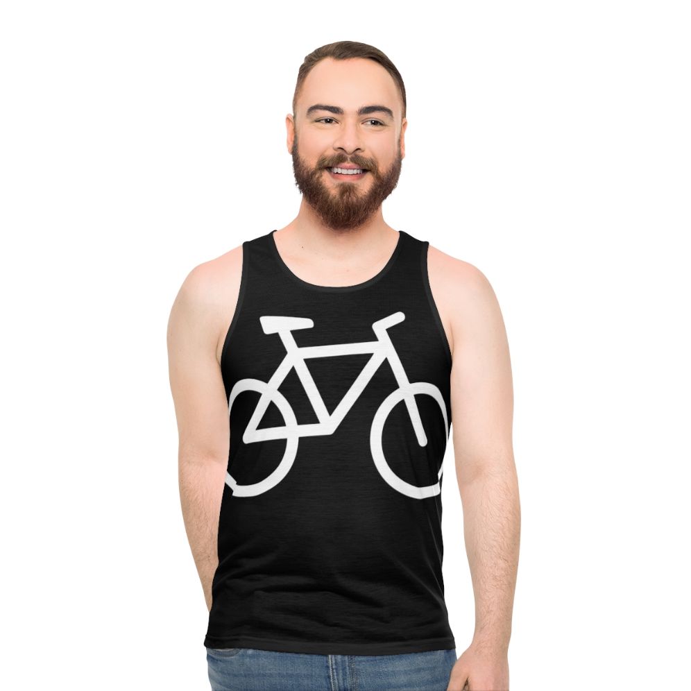 White bicycle unisex tank top - men