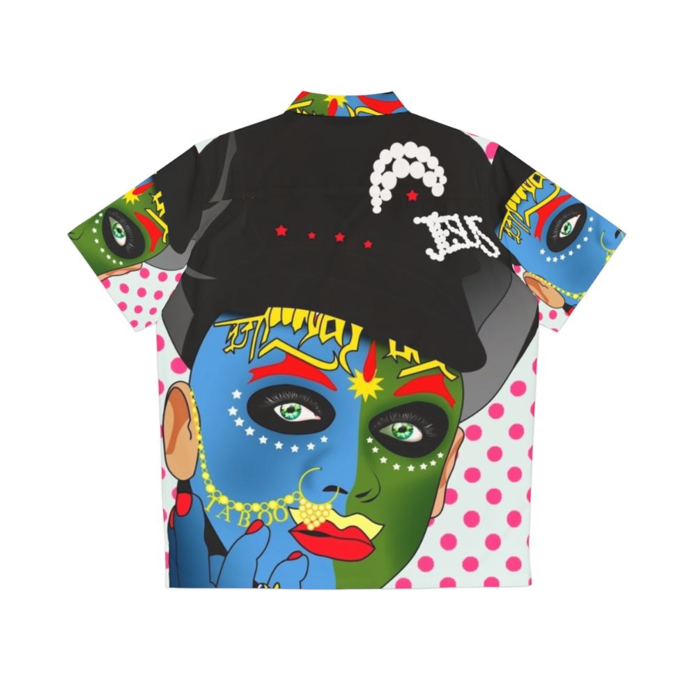 Colorful Hawaiian Shirt with Leigh Bowery and Pop Art Inspired Graphics - Back