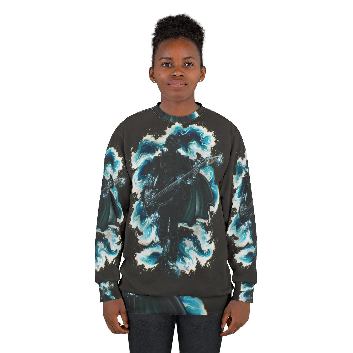 Rain Ghoul Sweatshirt with Ghost Band Design - women