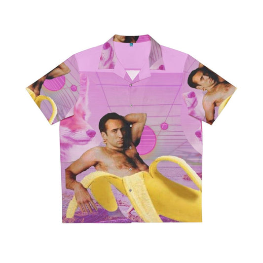 Nicholas Cage Banana Vaporwave Hawaiian Shirt