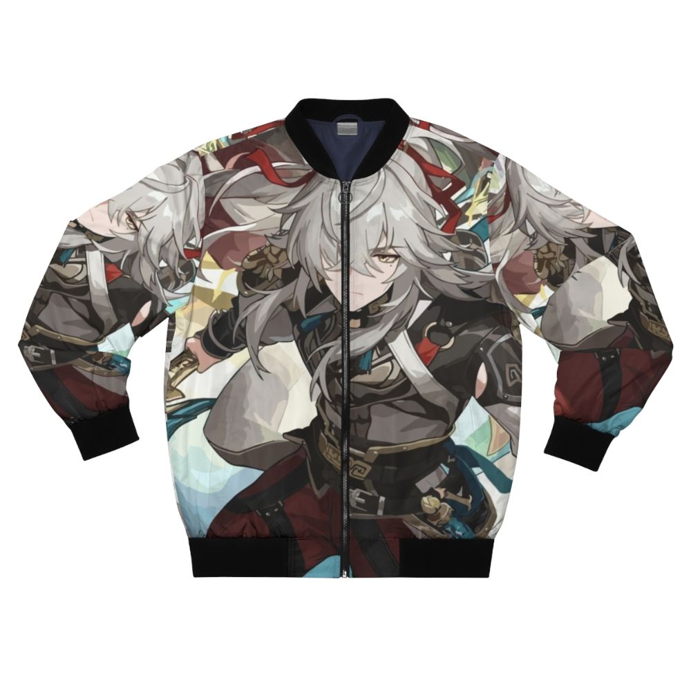 Honkai Star Rail bomber jacket with character designs and motifs