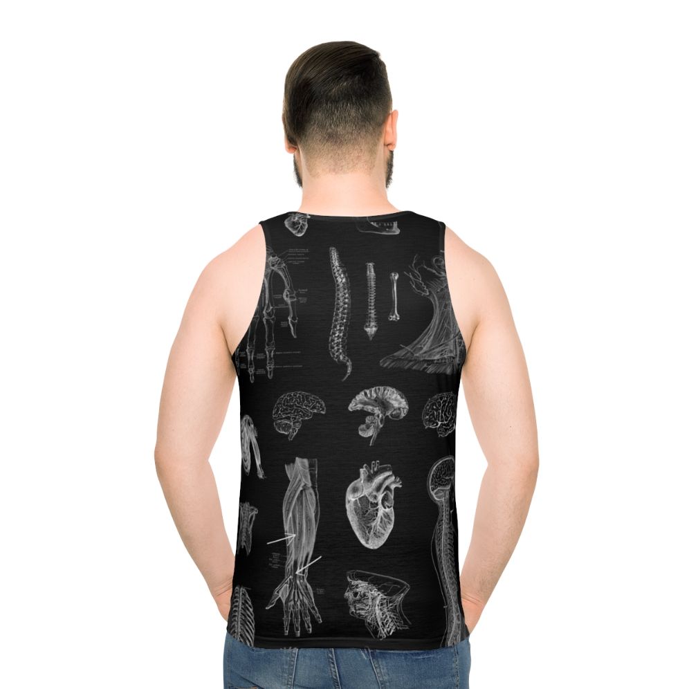 Vintage anatomical print unisex tank top - men back