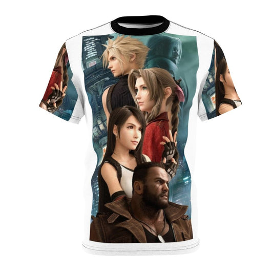 Anime-inspired fantasy t-shirt featuring designs inspired by the Final Fantasy VII Remake video game.