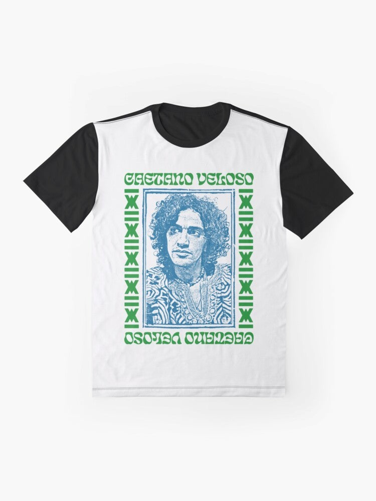 Vintage graphic t-shirt featuring the image of Brazilian singer and songwriter Caetano Veloso - Flat lay