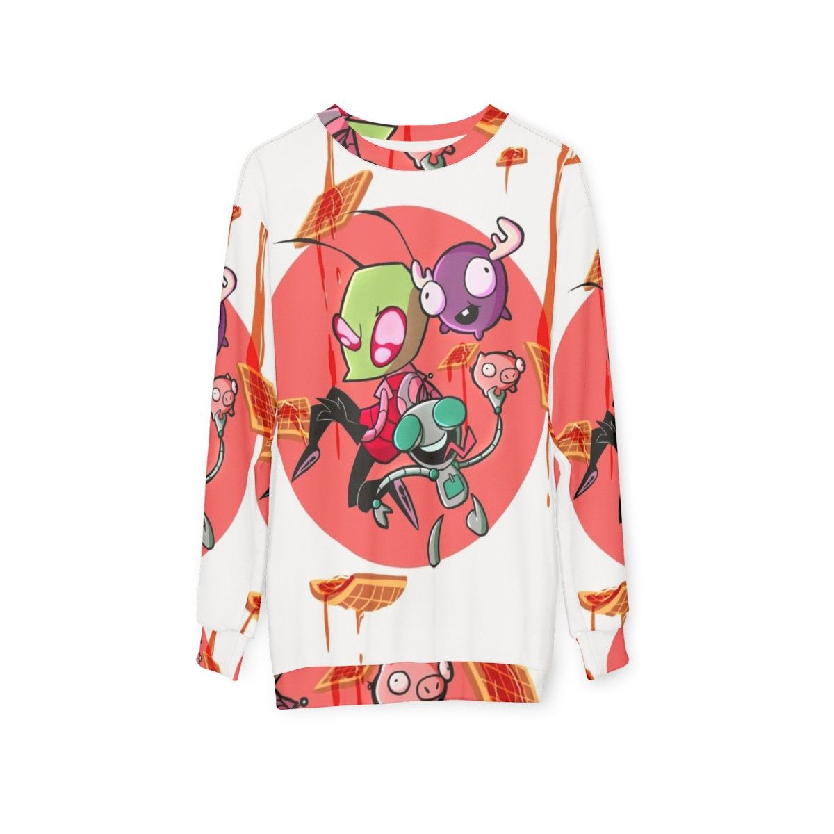 Cartoon Invader Zim Waffles Sweatshirt - hanging