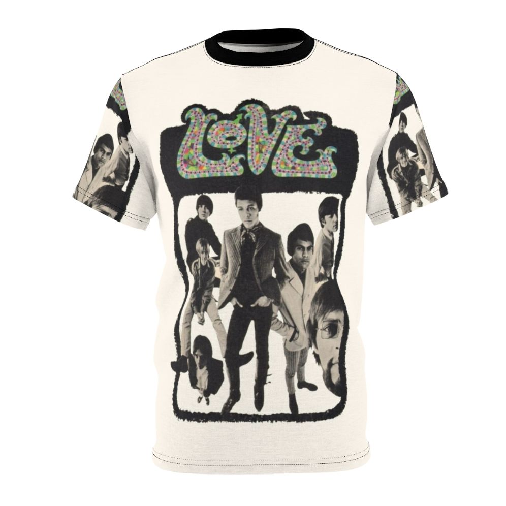 Psychedelic rock t-shirt featuring artwork inspired by the legendary band Love and their influential frontman Arthur Lee