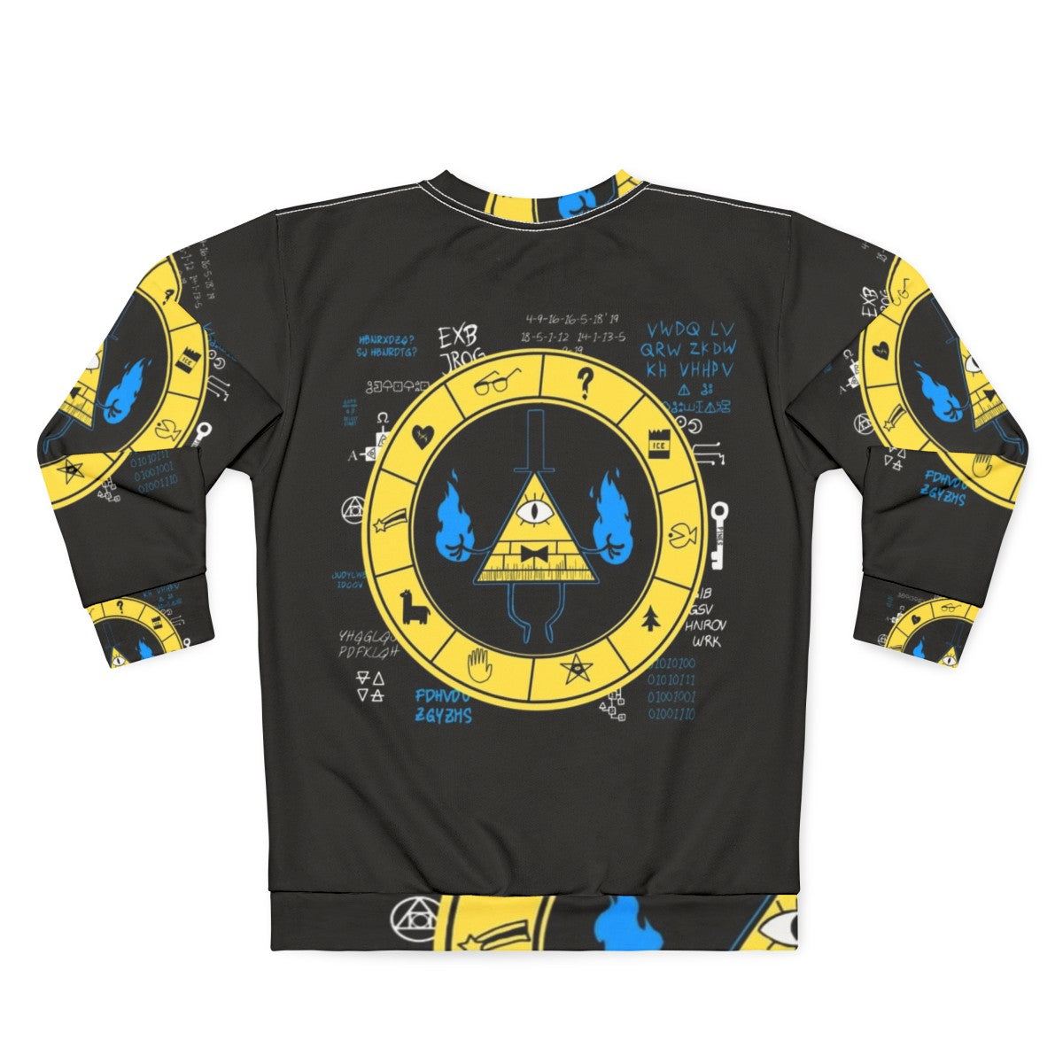 Gravity Falls Bill Cipher Zodiac Symbol Sweatshirt - Back