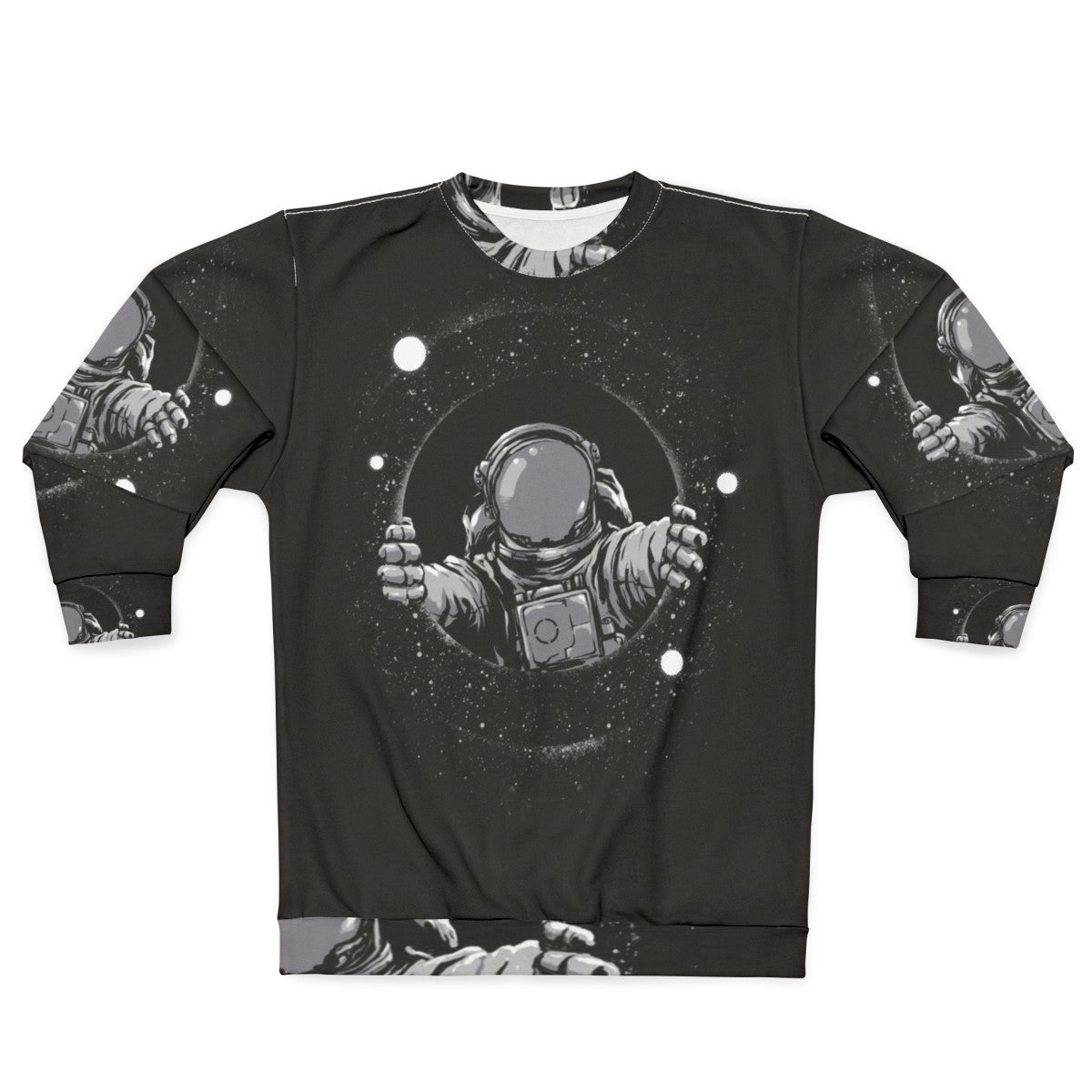 Black Hole Sweatshirt with Galaxy Pattern