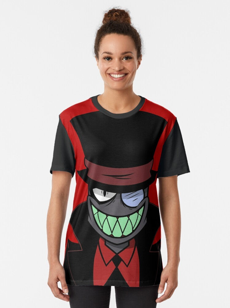 Villainous Black Hat Graphic T-Shirt featuring characters from the Cartoon Network show - Women