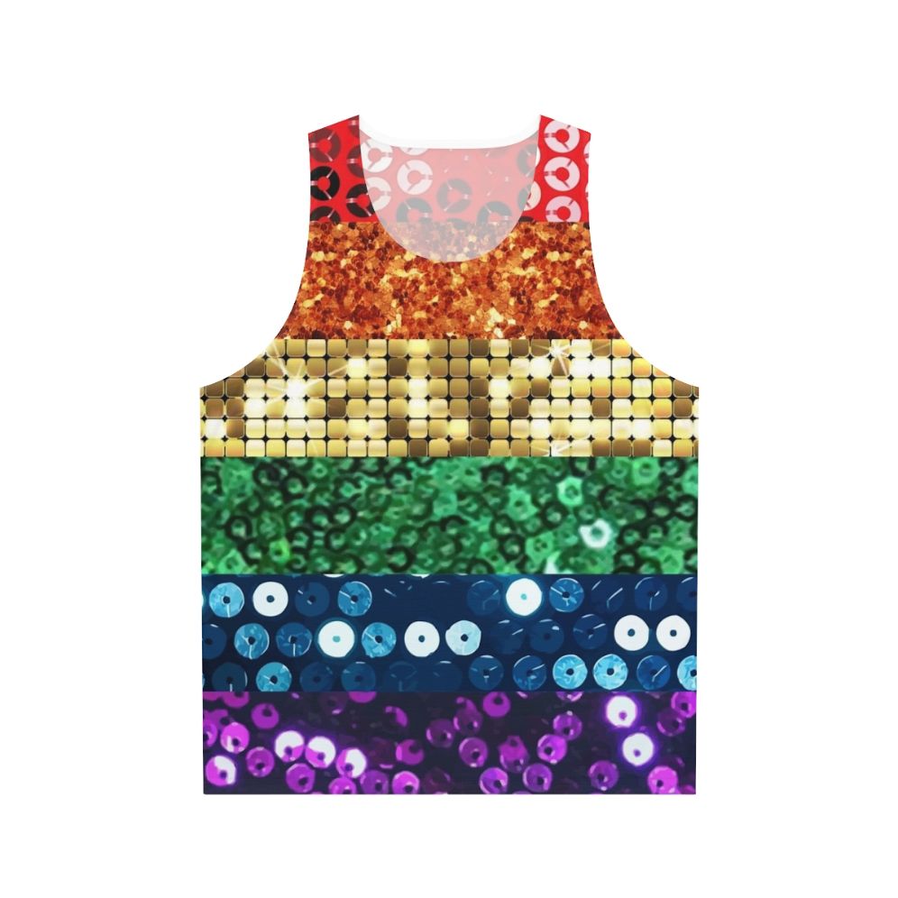 Unisex sequin pride flag graphic tank top