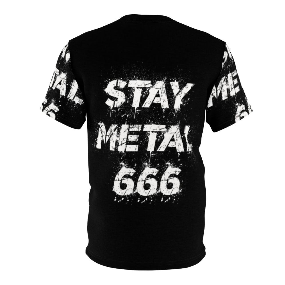 Heavy metal band inspired t-shirt with dark, gothic graphics and the number 666 - Back