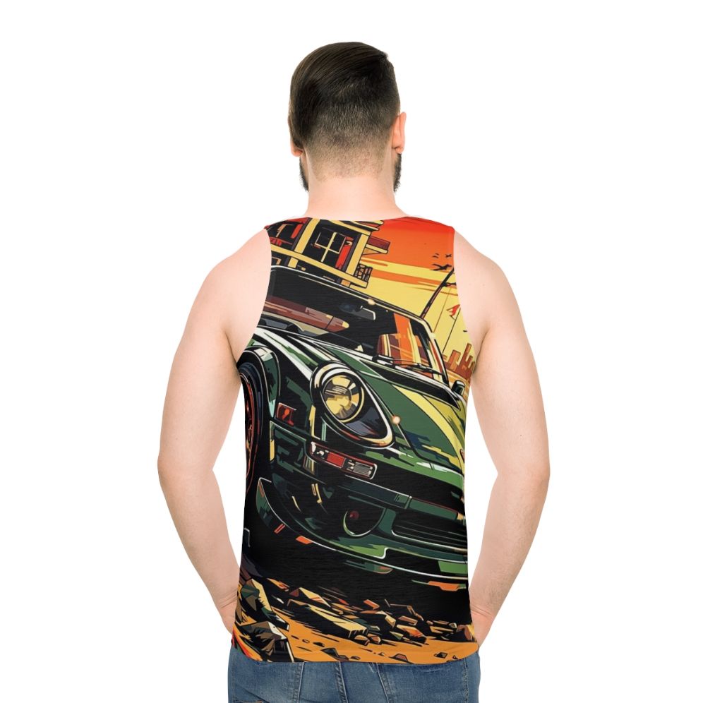 Beachside Cruise Unisex Summer Tank Top - men back