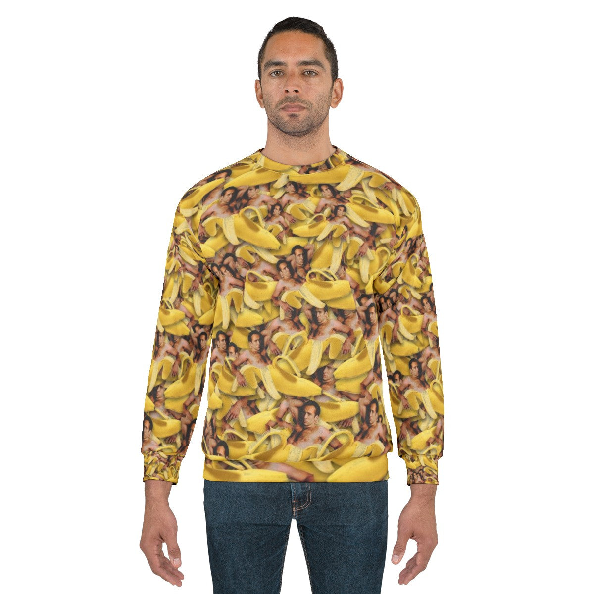 Nicolas Cage Banana Pattern Sweatshirt - men