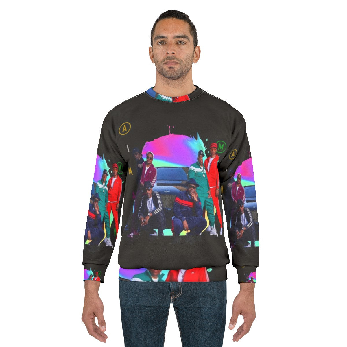 New Edition Retro Sweatshirt featuring 80s fashion and Bell Biv Devoe inspired design - men