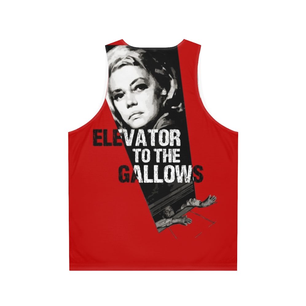 Unisex tank top featuring the classic French film 'Elevator to the Gallows' - Back