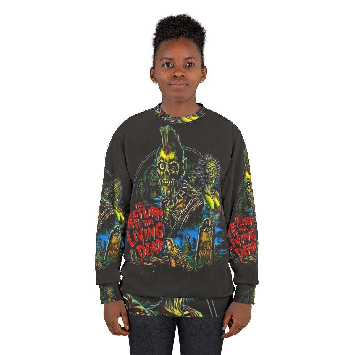 Retro 80s horror-themed 'Return of the Living Dead' Tarman sweatshirt - women