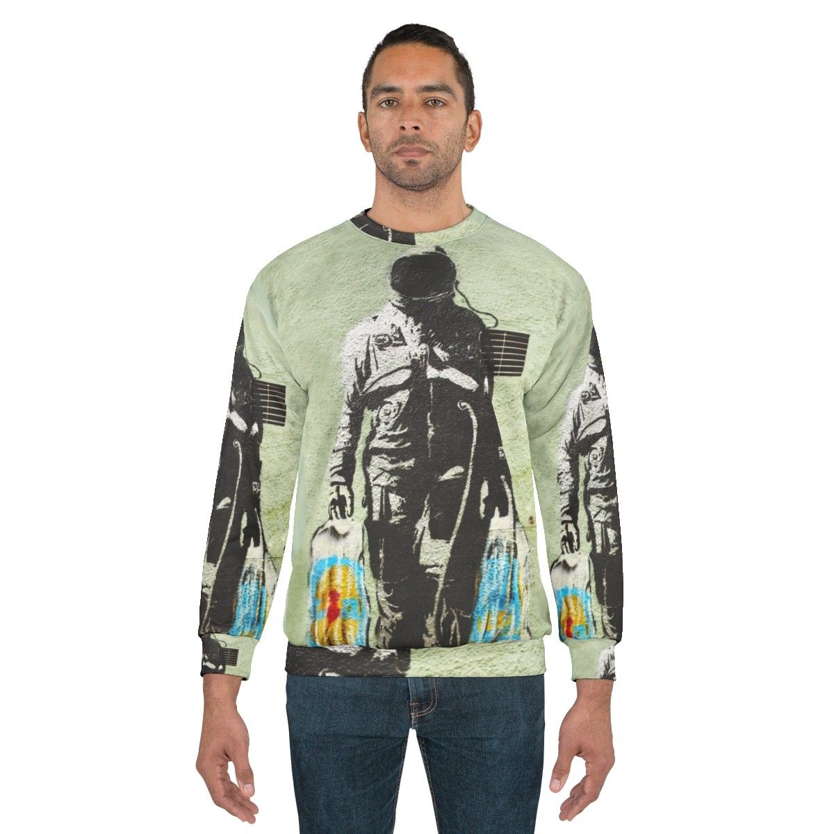 Banksy Astronaut with Shopping Bags Sweatshirt - men