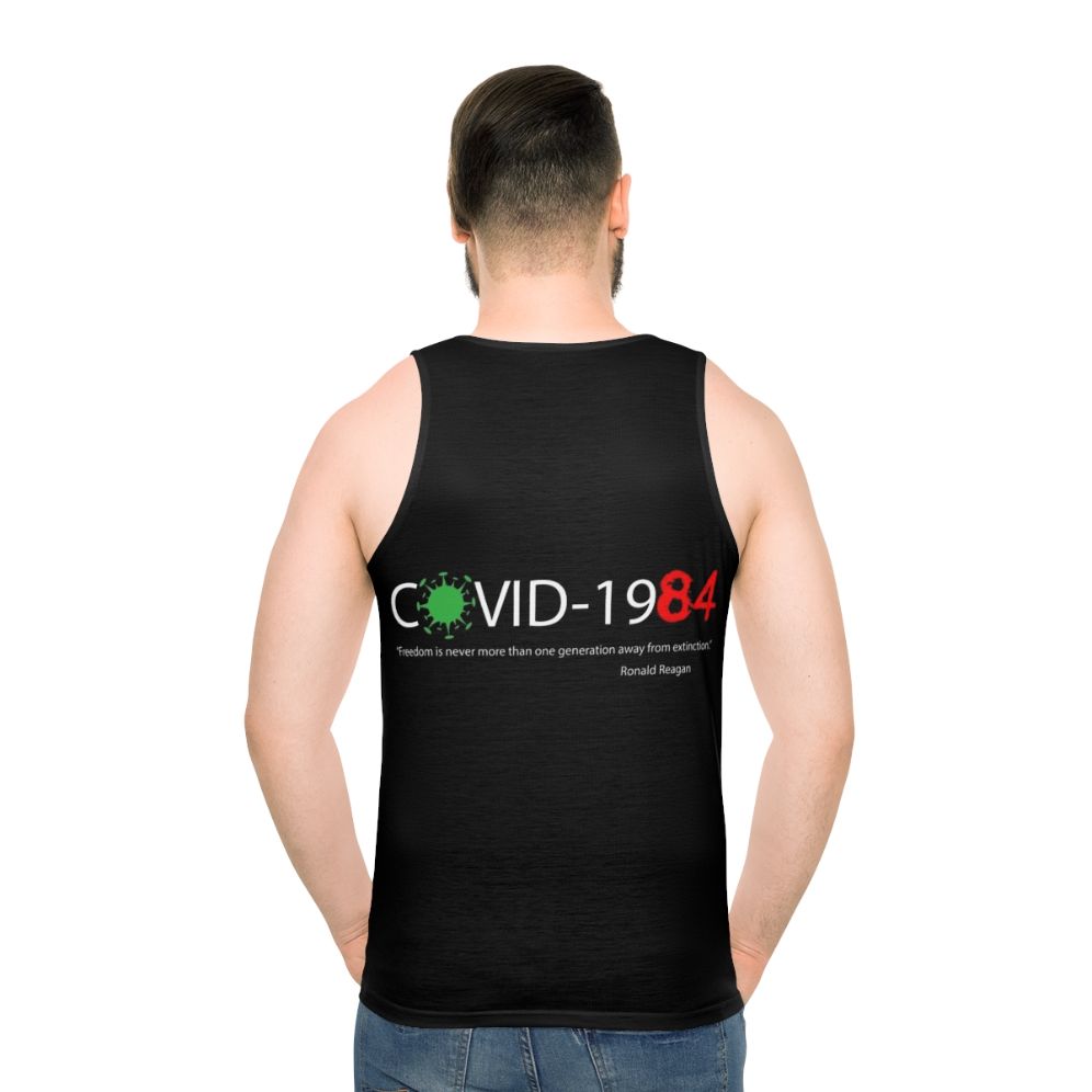 Unisex Covid 1984 Dystopia Tank Top - men back