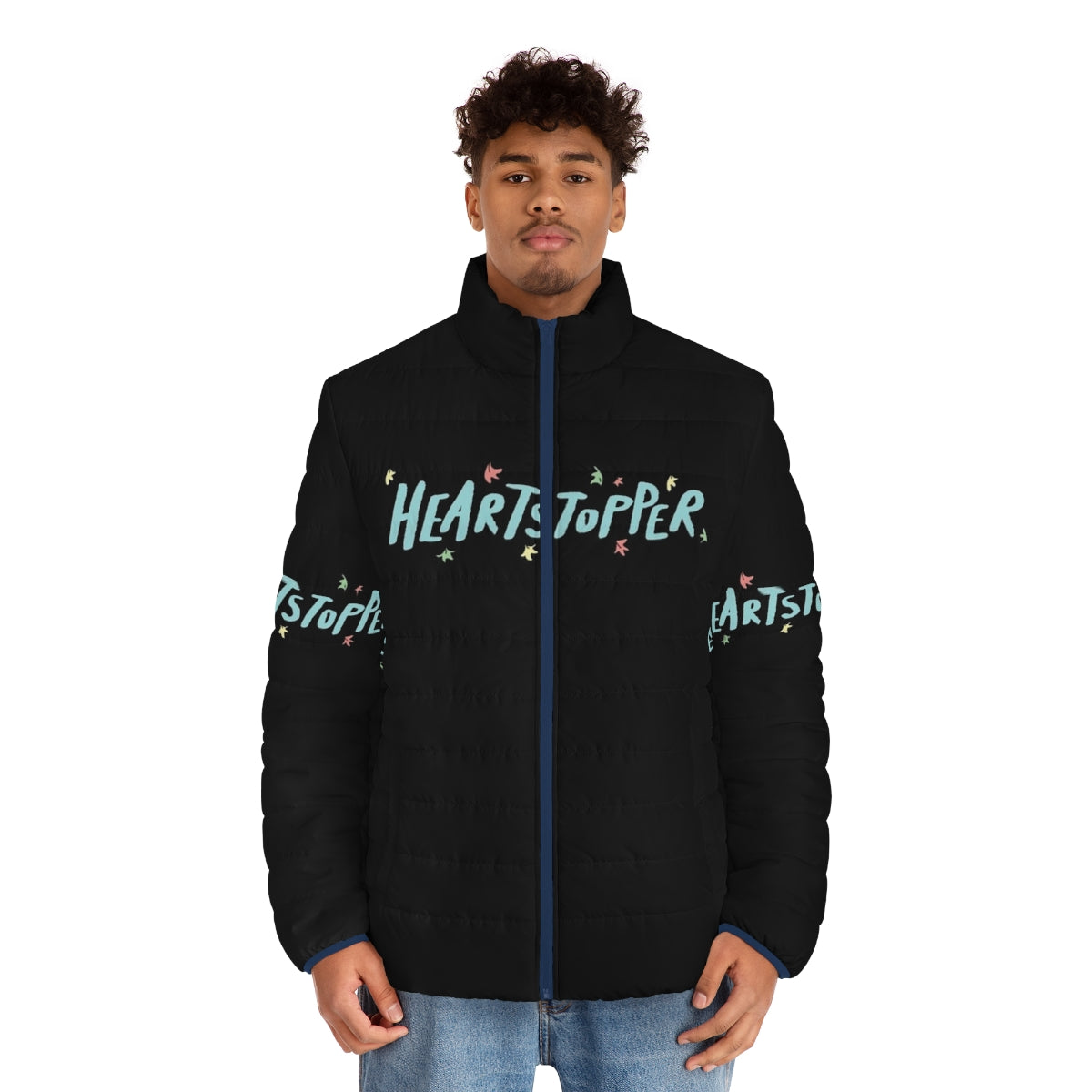 Heartstopper Leaves Puffer Jacket featuring Nick Nelson and Charlie Spring - men front