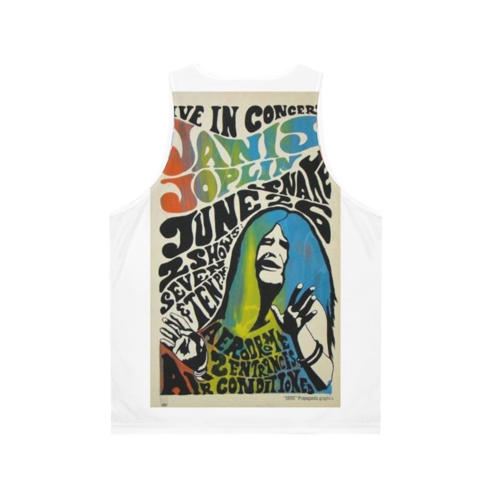 Janis Joplin concert poster design on a unisex tank top - Back