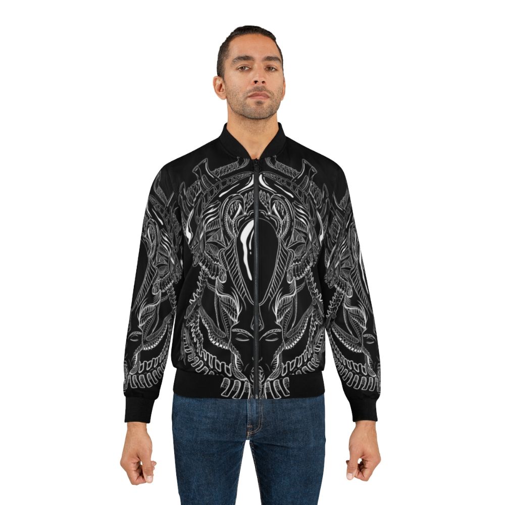 Xenomorph Alien HR Giger Retro Grappler Bomber Jacket - Lifestyle