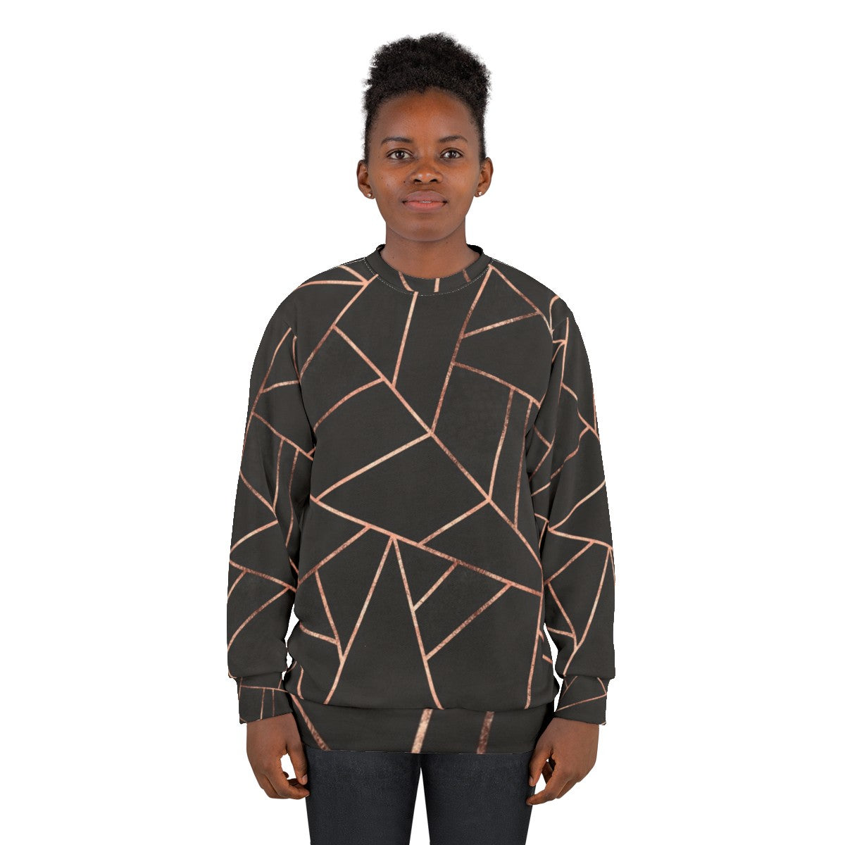 Minimalist Black and Rose Gold Sweatshirt - women