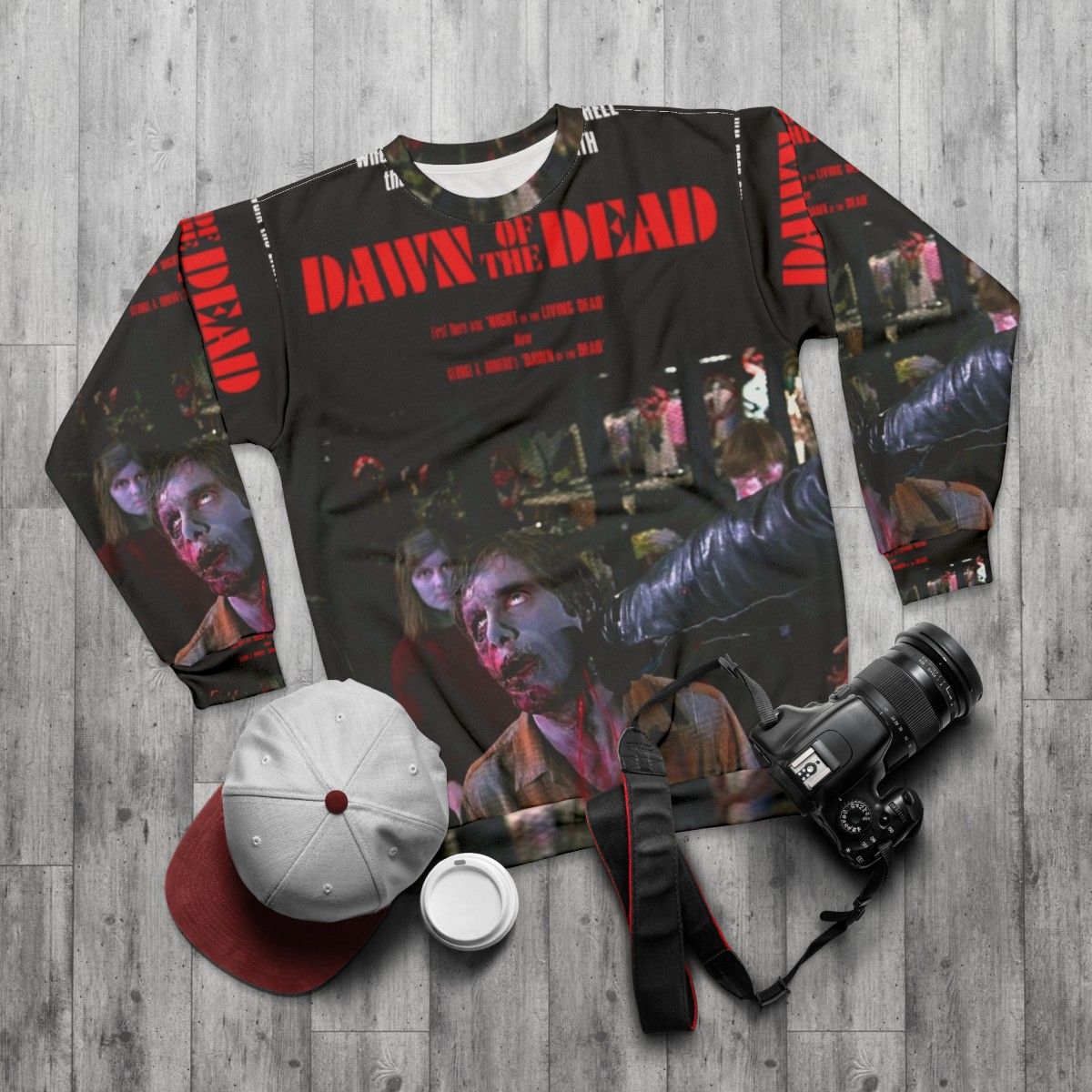 Dawn of the Dead Zombie Sweatshirt - flat lay