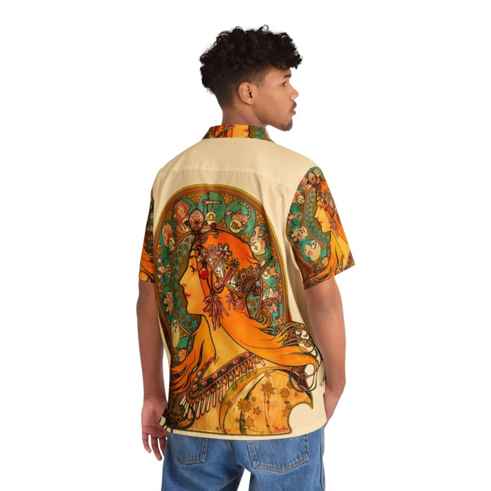 Zodiac 1896 Alphonse Mucha Inspired Hawaiian Shirt - People Back