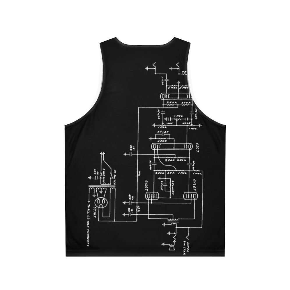 Amplifier schematic unisex tank top - Back