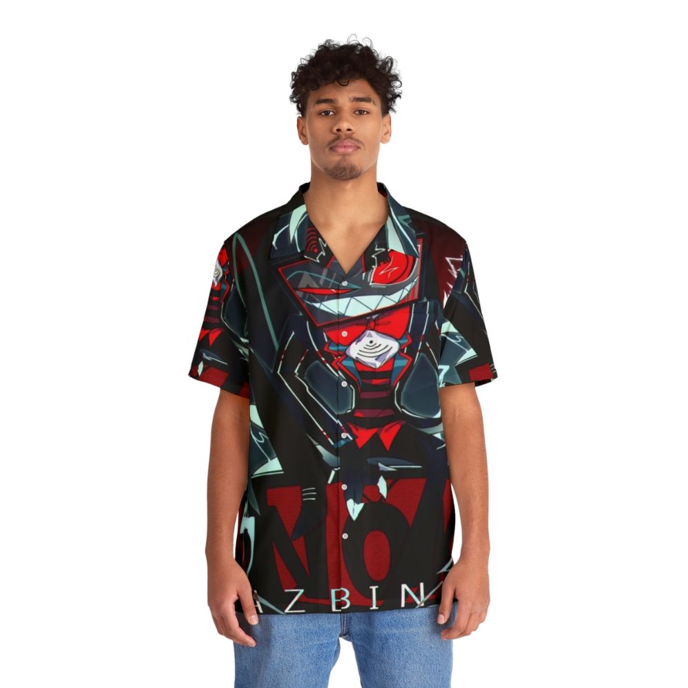 Vibrant Hawaiian shirt featuring Vox from Hazbin Hotel - People Front