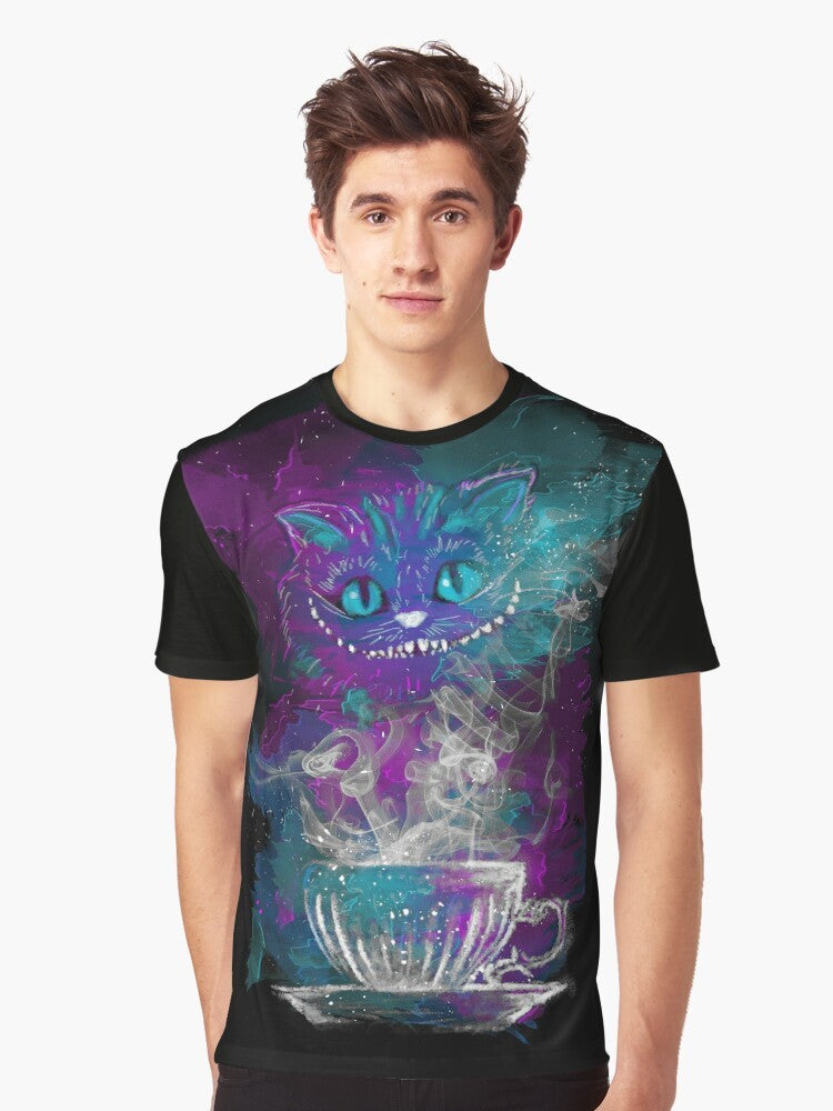 Cheshire Cat Wonderland Tea Cup Galaxy T-Shirt - Men