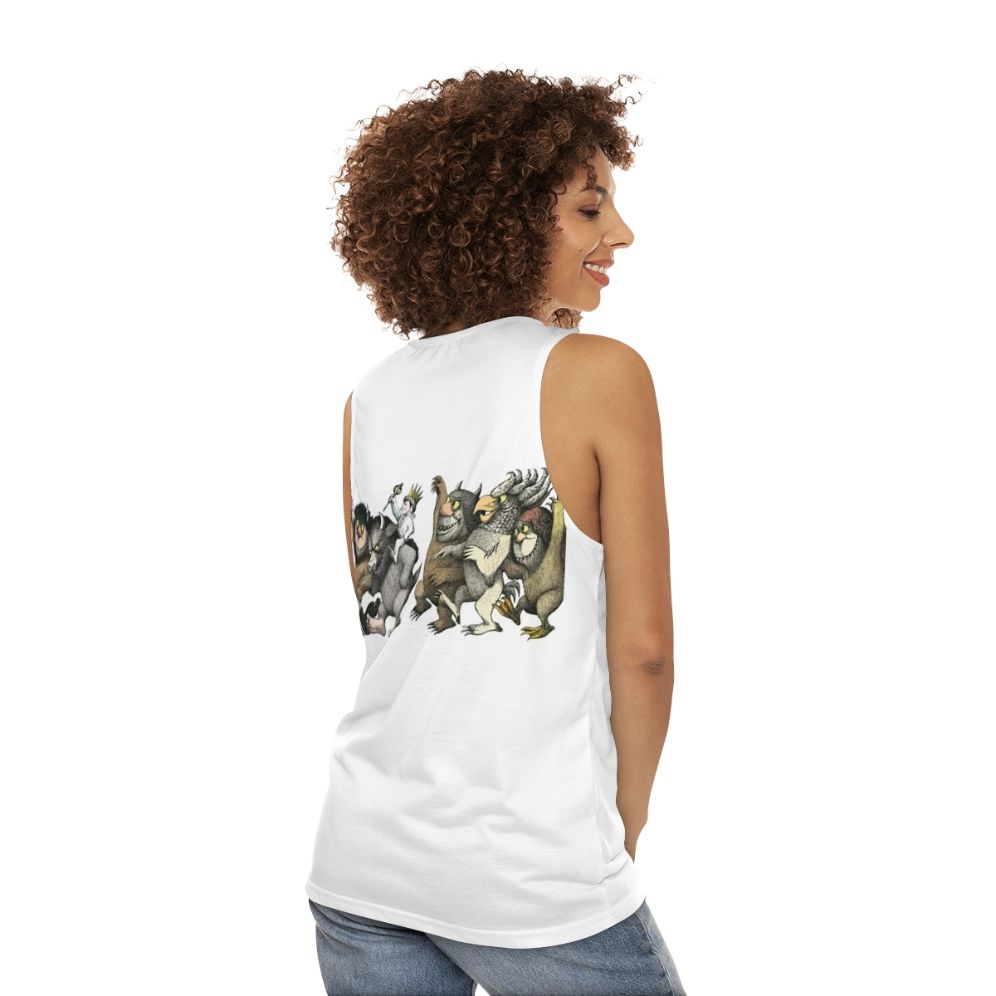 Wild Things Romp Graphic Unisex Tank Top - women back