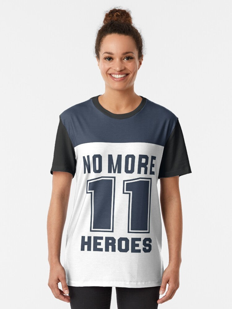 No More Heroes Graphic T-Shirt in Dark Blue - Women