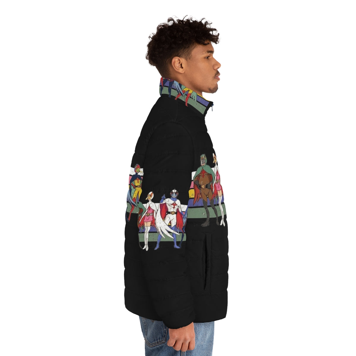 Retro G Force Battle of the Planets Puffer Jacket - men side right