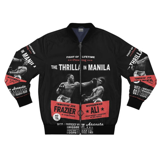 Bomber jacket featuring Muhammad Ali and Joe Frazier, the "Thrilla in Manila" boxing match