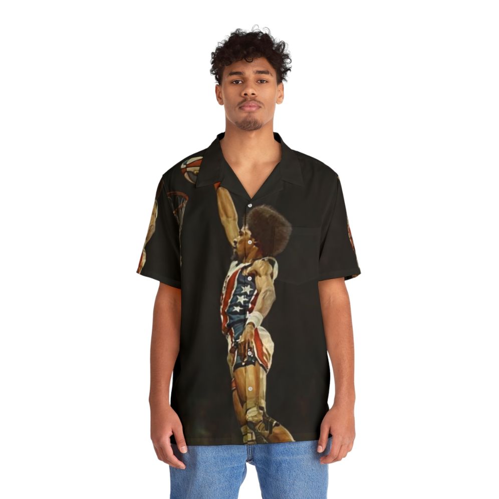 Dr. J Hawaiian Shirt featuring iconic basketball player Julius Erving - People Front