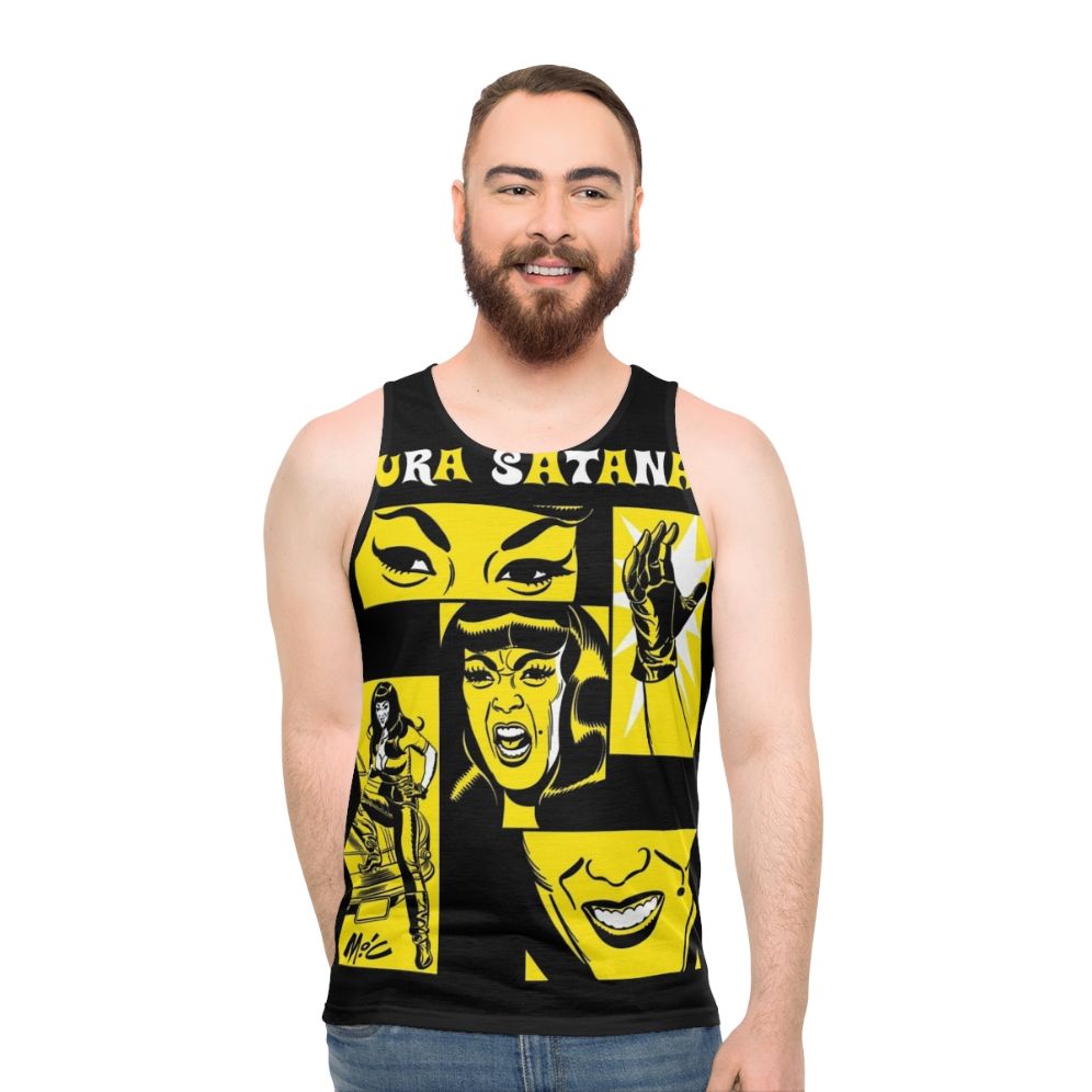 Tura Satana inspired unisex retro graphic tank top - men