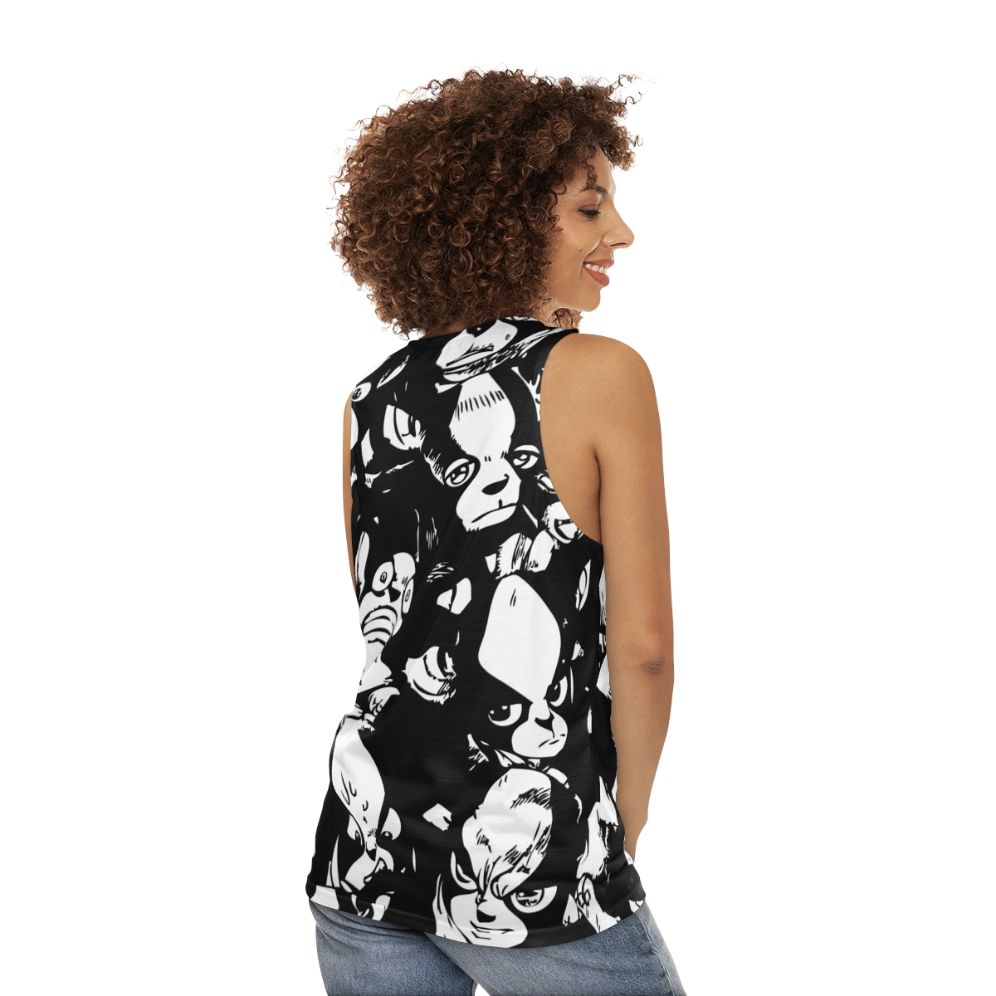 Iggy Unisex Tank Top featuring the iconic JoJo's Bizarre Adventure character - women back